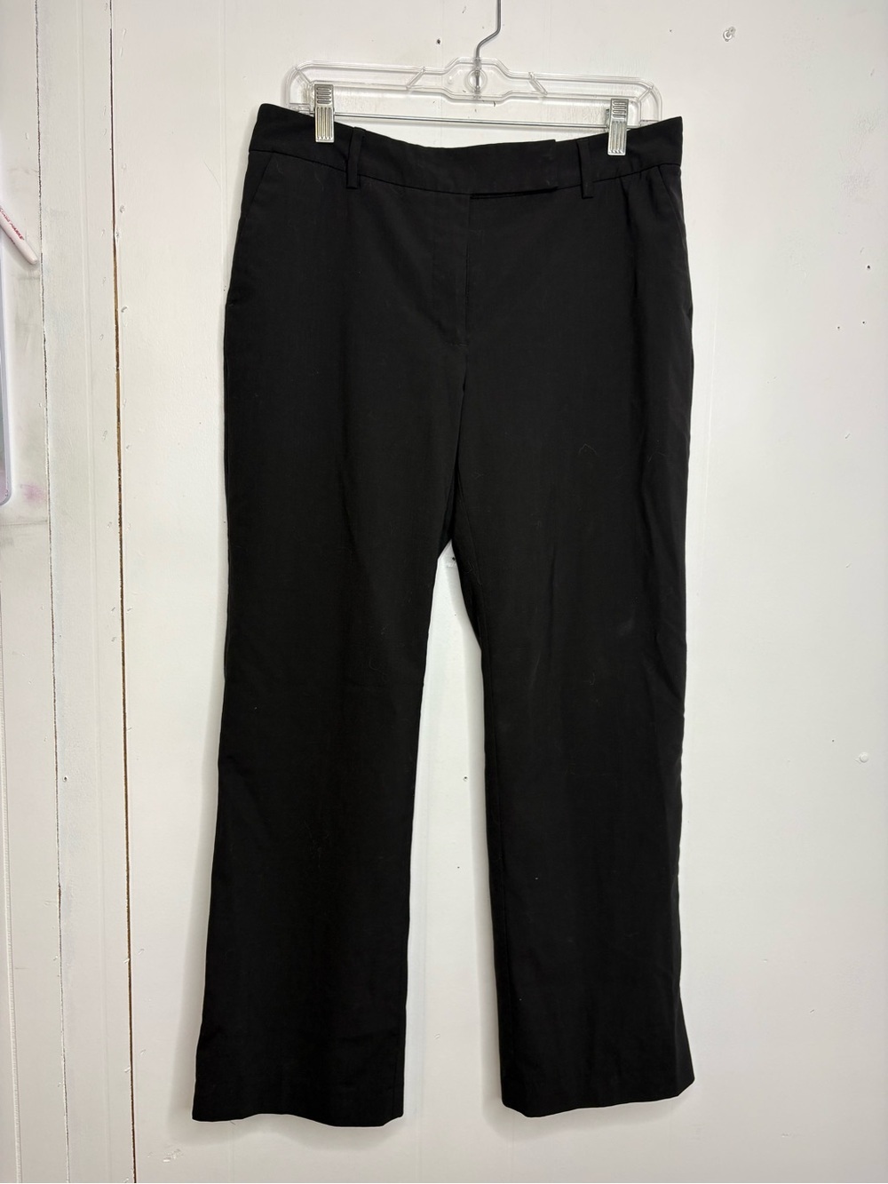 Lands End Pants Womens Lined Wool Blend Black Trouser Career Office Workwear